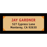 custom designer address labels - red and gold - urban (set of 24)