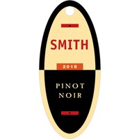 custom tall oval tags - gold and red - urban (set of 24)
