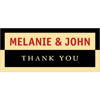 custom small rectangle labels - gold and red - urban (set of 250)