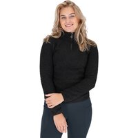 QHP Pullover mit halbem Reißverschluss Teddie Damen - schwarz, Größe 36