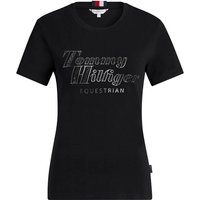 Tommy Hilfiger Equestrian Malibu Rhinestone T-Shirt Damen - black, Größe M