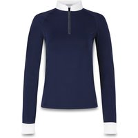 Kentucky Horsewear Turniershirt Classic Damen Glitzer Reisverschluss Lange Ärmeln