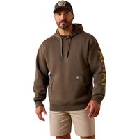 Ariat Rebar Lightweight Logo Hoodie Herren - major brown heather/wood thrus, Größe XS