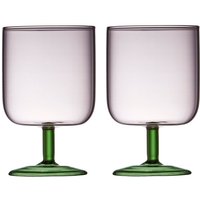 Lyngby Glas Torino wine glass 30 cl 2 pcs. Pink/Green