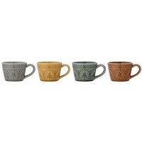 Bloomingville Rani Mug Set of 4 380ml Green Yellow Gray