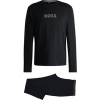 Hugo Boss Pajamas made of interlock cotton with foil print logo Gift Long Set (50527499)