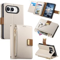 Duo Buckle Zipper Wallet Phone Case with Card Holder and Kickstand