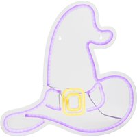 15-Inch Purple LED Witch Hat Halloween Window Silhouette Decoration