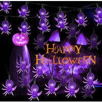 Halloween Spider LED String Lights Battery-Powered Indoor Outdoor Decorations