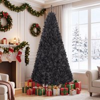 7 FT Pre-Lit Black Christmas Tree with 500 Purple LED Lights for Halloween