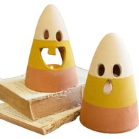Candy Corn Halloween Lanterns Set of 2 โ 7 Inch Handmade Fall Decorations