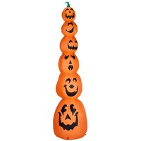 Halloween Inflatable Stacked Pumpkins with LED Lights for Outdoor Yard Decorations
