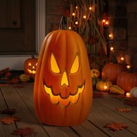 LED Lighted Jack OLantern Pumpkin with Hour Timer for Halloween Decorations