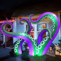 Halloween Inflatable Octopus Outdoor Decoration with LED Lights