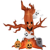 Halloween Inflatable Scary Tree with LED Lights Ghosts Pumpkins and Tombstones