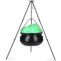 Halloween Witches Cauldron with Tripod and Green LED Lights