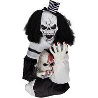 Sound Activated Scary Clown Halloween Decoration with Red LED Lights