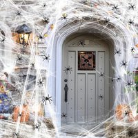 Stretch Spider Web Halloween Decorations with Fake Spiders for Indoor and Outdoor Use