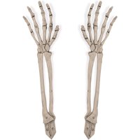 Halloween Skeleton Hand Yard Stakes Gray Plastic Outdoor Decorations