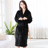 Women's Thick Flannel Robe – Soft Long Sleeve Mid-Calf Winter Bathrobe