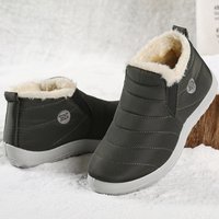 Men's Waterproof Winter Ankle Boots with Plush Lining and Slip-On Design