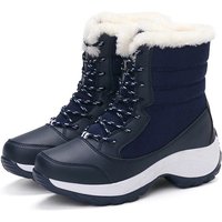 Women's Winter Ankle Snow Boots with Plush Lining and Platform Wedge Heels