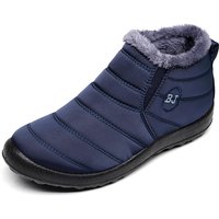 Women's Waterproof Winter Ankle Boots with Plush Lining and Flat Heel