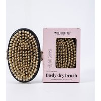 Natural Bristle Dry Body Brush for Lymphatic Drainage Exfoliating Skin Care Tool