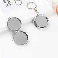 Premium Folding Keychain Mini Mirror – Compact Double-Sided Makeup Mirror for Women