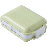 EcoSeal Portable Pill Organizer Wheat Straw Travel Pill Box with Moisture Proof Compartments