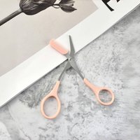 Stainless steel eyebrow scissors with built in comb, pink precise grooming tool, shaping and creating perfect eyebrows