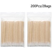 Wood Cotton Swab Clean Sticks for Nails Art, Cuticle Pusher Head Manicure Corrector, Nail Polish Remover Tools