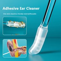 Sticky Ear Pick For Kids Olders Adult, Disposable Silicone EarWax Remover, Reusable Adhesive Ear Cleaner