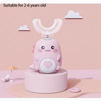 Smart Cartoon Kids Silicone Toothbrush, Children U-shaped Electric Toothbrush, Automatic Rechargeable Sonic Toothbrush