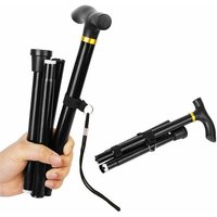 Collapsible Travel Hiking Stick, Adjustable Folding Walking Cane, Lightweight Aluminum Cane Walking Stick