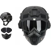 Tactical Military Helmet Set - Full Face Combat Helmet with Mask & Goggles for Airsoft Training & Outdoor Adventures