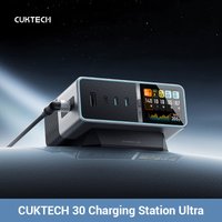 GaN USB C Charging Station with IPS Display and Multiple Output Ports