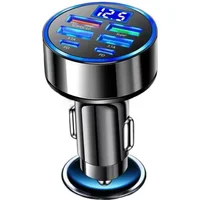 USB-C Car Phone Charger with 130W Fast Charging and Voltage Display