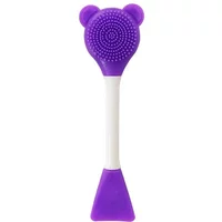 Bear Silicone Double Head Face Mask Brush, Facial Exfoliate Cleanser Brush for Blackhead Removal, Skin Care Mud Film
