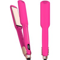 Infrared Titanium Wide Plate Hair Straightener and Curler Fast Heating Flat Iron