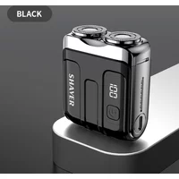 Portable Mini Electric Shaver for Men Rechargeable Rotary Razor with Magnetic Floating Dual Blades