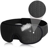Soft Padded Sleep Mask for Comfortable Blockout, Breathable, Adjustable with Nose Pad & Charcoal Fiber Memory