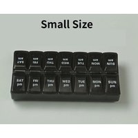 New Weekly Pill Organizer, Portable 7-Day Travel Pill Case with 14 Grids for Vitamins, Medicine & Fish Oil Tablets