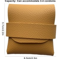 Travel Condom Case, Elegant PU Leather Box, Secure Small Purse for Condoms, Compact Design, Protects and Keeps Condoms