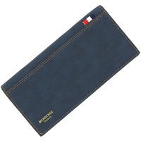 Mens Long Bifold Wallet with Zippered Coin Pocket and Multiple Card Slots Dark Brown