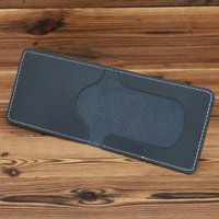 Retro Cowhide Leather Drivers License Holder Wallet Dark Brown
