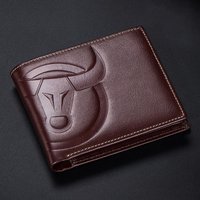 RFID Blocking Cowhide Leather Wallet with Multiple Card Slots Coffee Brown