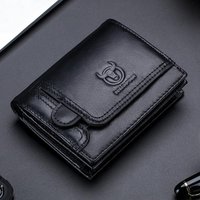 Mens Genuine Cowhide Leather Wallet with RFID Blocking Protection