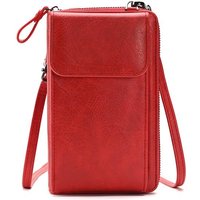 Womens PU Leather Crossbody Bag with Large Capacity Phone and Card Storage