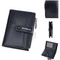 Womens Bifold Wallet with Zipper Coin Purse & Buckle Closure